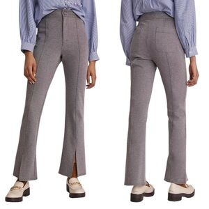 Anthropologie Maeve | Gray High Rise Split Hem Seamed Flare Pants Size 14